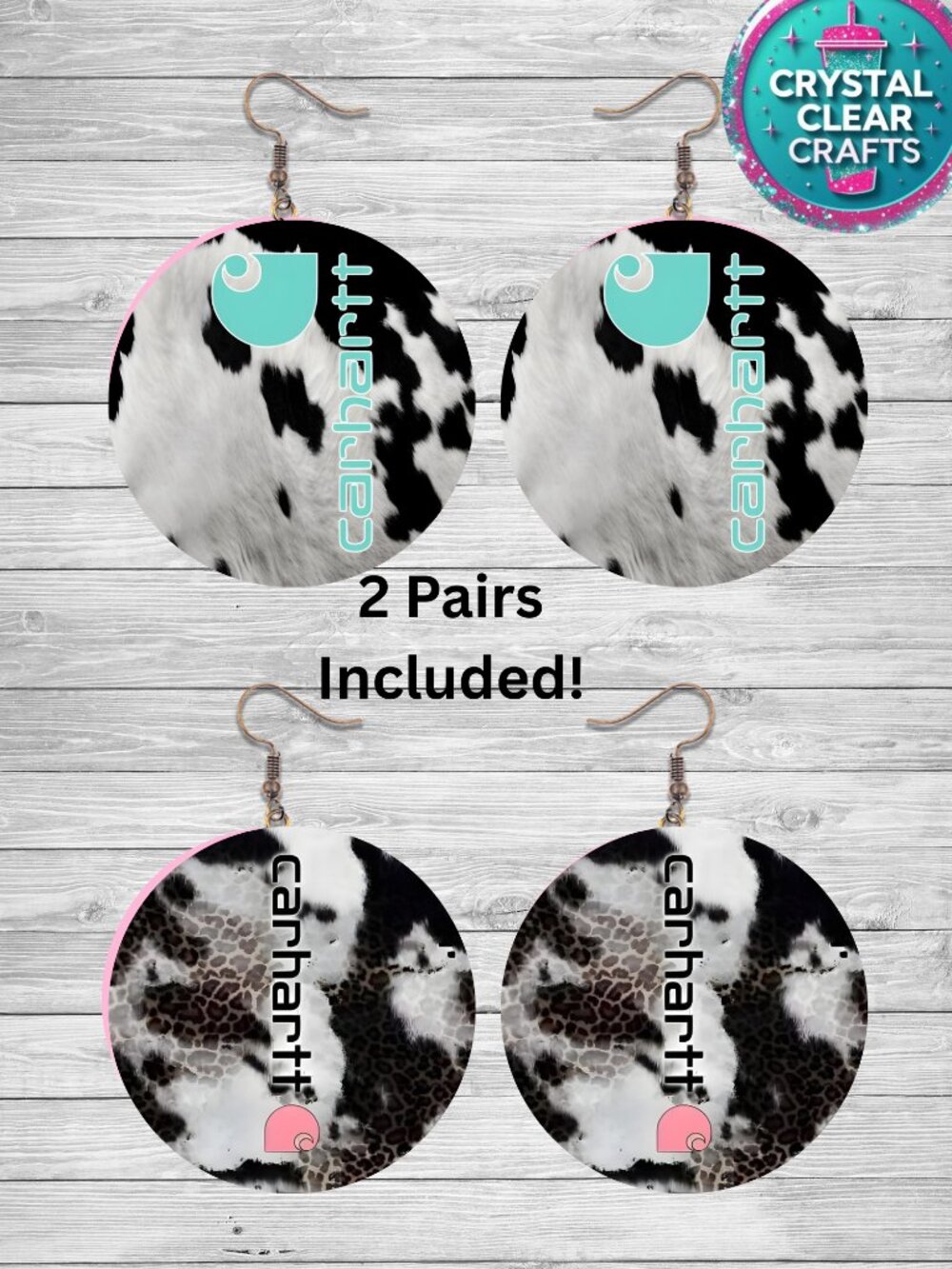Two Pairs of Carhartt Earrings Custom